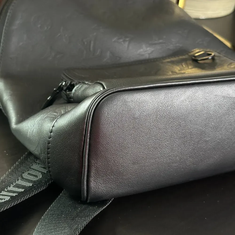 LOUIS VUITTON Racer Slingbag Backpack Monogram Shadow Leather Black